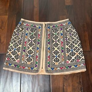 Majorelle Port Skirt Womens M Multicolor Embroidery Boho Festival Maximalist